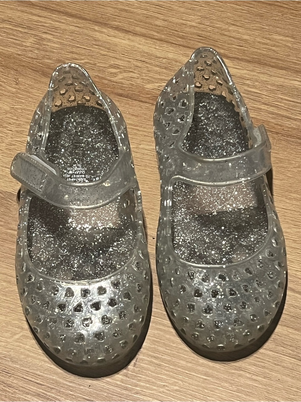 Old Navy Girls' Silver Glitter Jelly Mary Jane Sandals